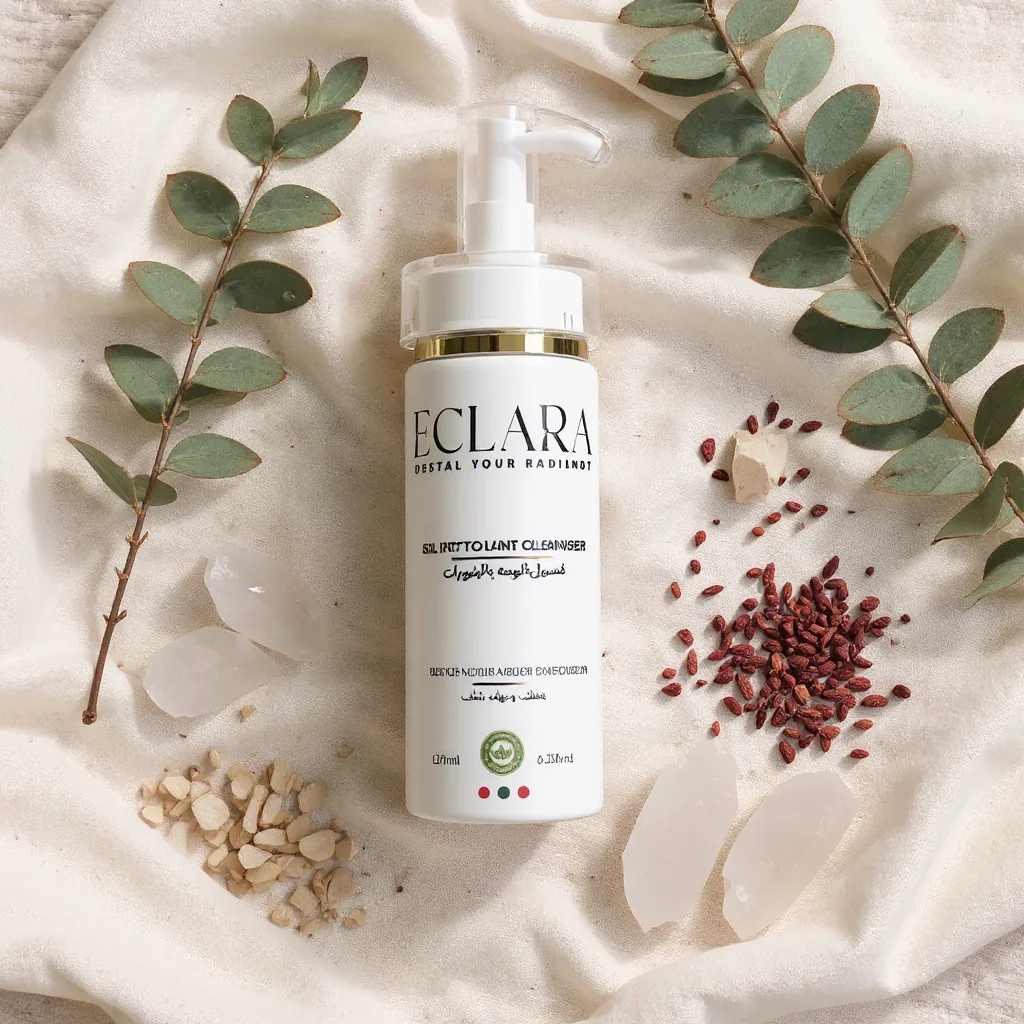 Cleanser — flat lay view