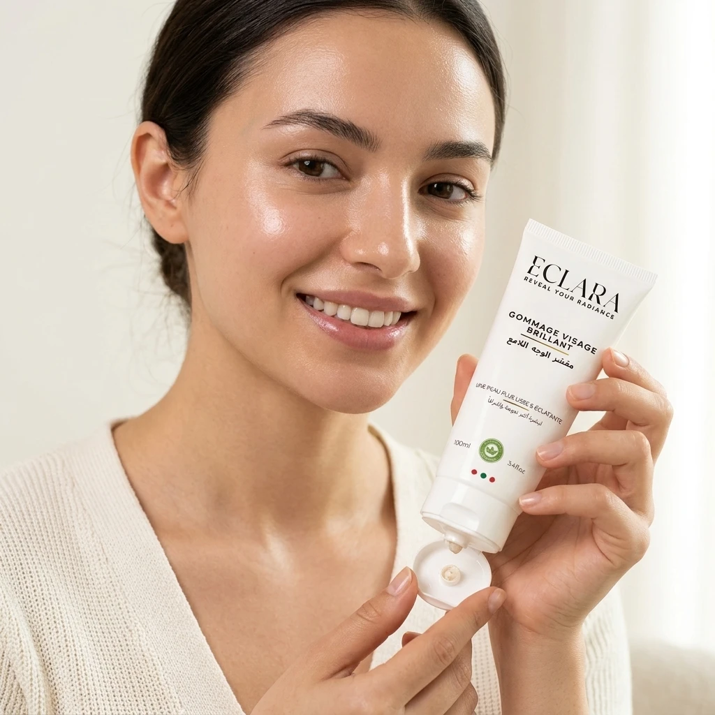 امرأة تحمل Exfoliant