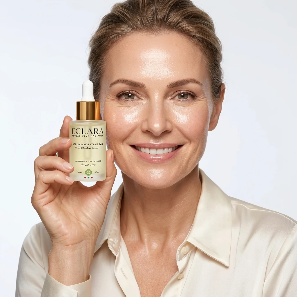 امرأة تحمل Sérum Hydratation